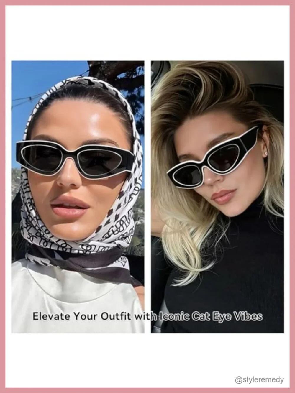 Oversized Cat Eye Sunglasses Women Retro 90s UV Protection